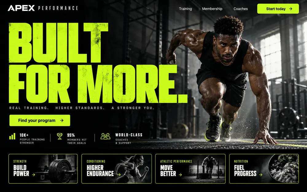 Apex Performance website concept