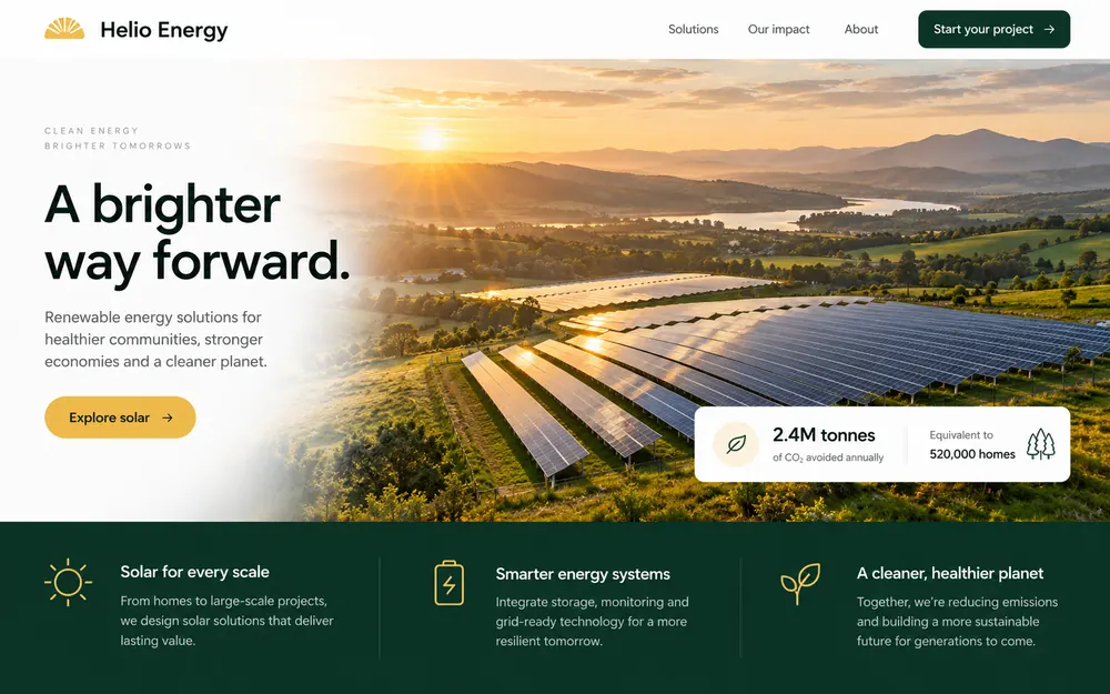 Helio Energy website concept