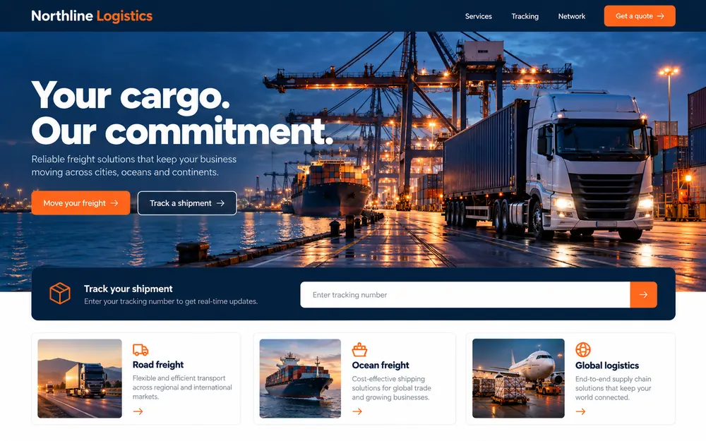 Northline Logistics website concept
