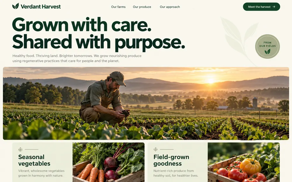 Verdant Harvest website concept