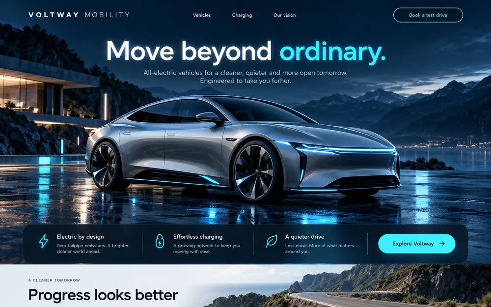 Voltway Mobility website concept